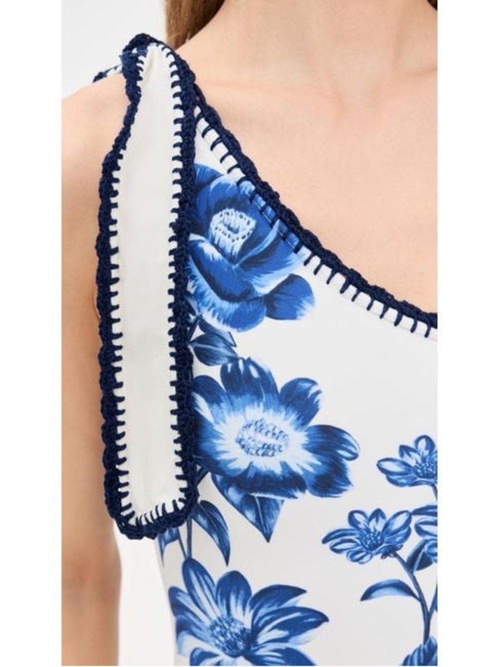 FARM RIO Floral Cascade One-Piece Swimsuit Mediterranean Summer Vacation 📐L - Picture 11 of 16